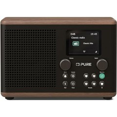 Pure Classic H4 Επιτραπέζιο Ραδιόφωνο DAB+ με Bluetooth Mαύρο / Kαρυδιά